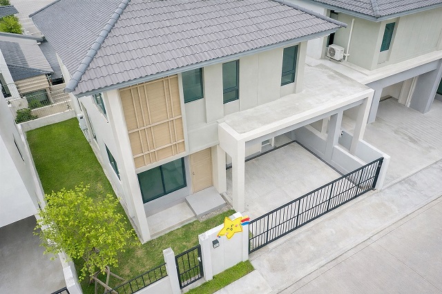 Nonthaburi Stadium วัดสวนแก้ว ท่าเรือพระราม 5 2.5 กม.ให้เช่าบ้านเดี่ยว ราชพฤกษ์  3 นอน 3 น้ำ 43 ตร.วา. 176 ตร.ม. บ BTS บางรักน้อยท่าอิฐ