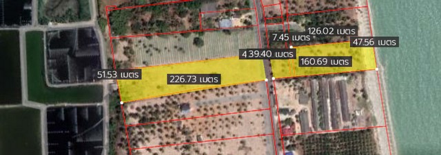 พื้นที่ดิน ที่ดินติดหาดทรายแก้ว ท่าศาลา จ.นครศรีธรรมราช ใหญ่ขนาด 2 ตร.วา 1 Ngan 12 RAI  61283750 THAI BAHT ดีลเด็ด! รูปร่างสี่เหลี่ยมผืนผ้า ติดถนน และติดทะเล เหมาะสำหรับนำไปพัฒนาเป็นบ้านพักตากอากาศ รีสอร์ต หรือโรงแรมติดทะเล