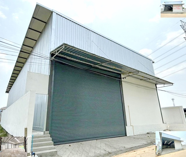 มีพื้นที่จอดรถ  ไฟฟ้า 1 เฟส โกดัง 2น้ำ  หลังคาสูงโปร่ง ศรีสมาน 100ตรว. 360ตรม.ดอนเมือง ขาย-เช่าโกดังมินิแฟคตอรี่สร้างใหม่ ไม่พลุกพล่าน 1