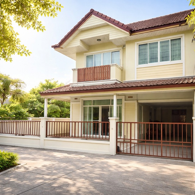 ตลาดวงศกร 1.4 กม. สุขาภิบาล 5 รร.สารสาสน์วิเทศ สายไหม 1 กม. ให้เช่าทาวน์เฮ้าส์ 2 ชั้นหลังมุม 40ตร.วา. 320ตร.ม.  เฟอร์ฯครบ 3 นอน 2 น้ำ