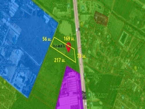 ขายด่วน! ที่ดินเปล่า บนถนนซุปเปอร์เชียงใหม่-ลำปาง จ.ลำพูน