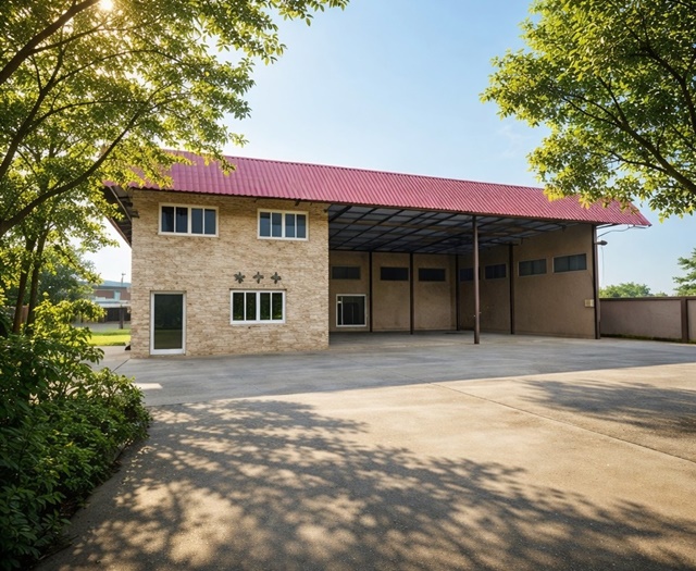 ให้เช่า โกดัง ขนาดใหญ่ 2 ไร่ 30 ตร.วา มีรั้วรอบขอบชิด ถนนคลองสิบ คลองสิบสี่ ติดถนนใหญ่ ใกล้สถานีตำรวจนครบาลลำหิน 1.5 กม.