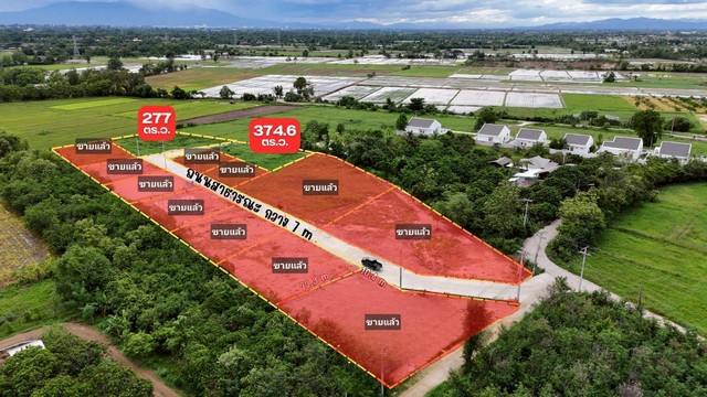 ขายที่ดินจัดสรรเริ่ม 277ตรว. 1.8ลบ. ฟรีโอน วิวเขา สาธารณูปโภค ใกล้เทศบาล ต.บวกค้าง อ.สันกำแพง เชียงใหม่