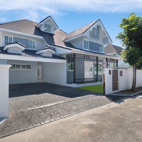 บ้านเดี่ยว 2 ชั้น รีโนเวทใหม่ หมู่บ้านบริติชพาร์ค ทวีวัฒนา สไตล์อังกฤษ