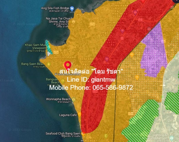 ที่ดิน ที่ดินบางแสน 14000000 -  พื้นที่ =  290 ตาราง-วา ใกล้ มหาวิทยาลัยบูรพา: 1.3 กิโลเมตร H O T! แปลงหัวมุม ทรงสี่เหลี่ยม และเหมาะเอาไปพัฒนาโครงการ