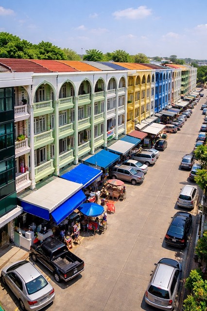 ใกล้Big C บางบอน 2.5 กม. 18 ตร.ว.320 ตร.ม. 7-11 ธนาคาร เอกชัย กาญจนา อาคารพาณิชย์ให้เช่า 3นอน 3แอร์ 3 น้ำ  ใกล้ตลาดบางบอน 1.2 กม.เ