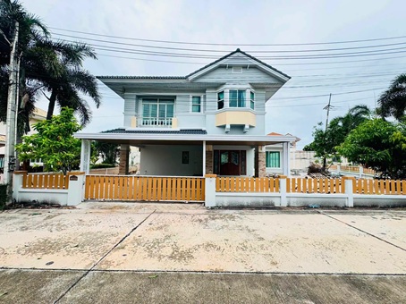 บ้านเดี่ยวหลังมุมหน้าสวนทำเลบางแสน บ้านมณีรินทร์บางแสนชลบุรี ที่ดินเนื้อที่114 ตร.ว.