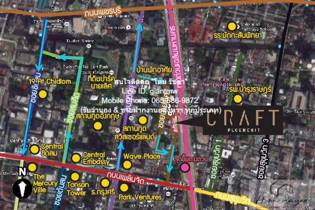 CONDO Craft Ploenchit คราฟท์ เพลินจิต ใกล้ รถไฟฟ้า BTS เพลินจิต 6700000 บาท.  40ตรม ทำเลดี-เยี่ยม กรุงเทพ