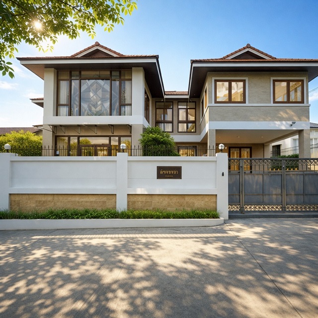 บ้านหรูวัสดุพรีเมียม ให้เช่าบ้านเดี่ยว 2ชั้นหลังใหญ่ เต็มพื้นที่ 580ตร.ม 145ตร.วา เดอะเซอร์เคิล ราชพฤกษ์ 2.1กม  ราชพฤกษ์ 4-5นอน