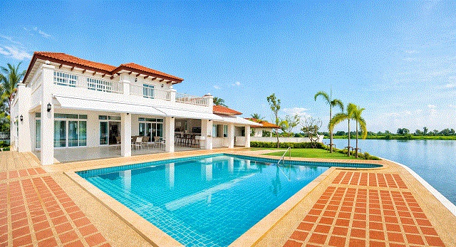 เซ็นทรัล มหาชัย 4.2 กม. 7 น้ำ 304 ตร.ว. 1216 ตร.ม. ตลาดมหาชัย2.64 กม. Pool Villa เช่าใหญ่หรู   5-7นอน 2 ชั้น   Best Ocean Golf1.2กม.