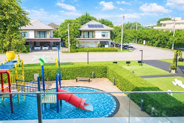 ถ.อ่อนนุช15 บางนา-สุขาภิบาล2 แจส กรีน วิลเลจ ประเวศ 900 ม.บ้านเดี่ยว 2 ชั้น 4นอน 3 น้ำ ใกล้รร.นานาชาติ Charter 2.8 กม.47 ตร.วา. 187 ตร.ม.