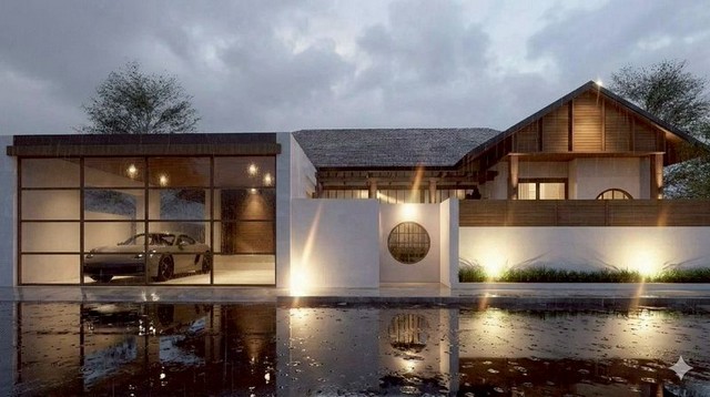 บ้านเดี่ยวชั้นเดียว สไตล์ญี่ปุ่น  บรรยากาศเงียบสงบ หนองควาย หางดง