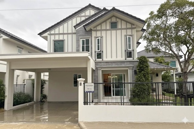 รหัสC7205 ให้เช่าบ้านเดี่ยว 2ชั้น หมู่บ้าน Villaggio 3 ศรีนครินทร์-บางนา บ้านตกแต่งสวยพร้อมอยู่
