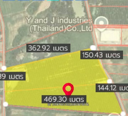 ขายที่ดินสวยบ้านบึงชลบุรี สีเหลือง เหมาะสำหรับการลงทุนหรือพัฒนาธุรกิจต่างๆ เนื้อที่: 55 ไร่