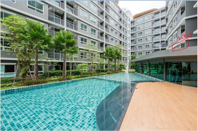 ขายพร้อมผู้เช่า ลดเหลือ1.33ล. ห้อง1bed ชั้น2 พื้นที่30ม. ฟรี Wifi เฟอร์พร้อมอยู่ คอนโดเดอะทรัสต์ อมตะ-ชลบุรี ต.หนองไม้แดง อ.เมือง ชลบุรี