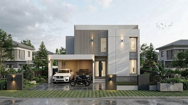 พูลวิลล่า Modern style บิ้วอินครบทั้งหลัง ทำเลดี สันกำแพง