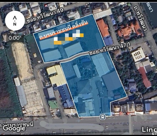 ขายที่ดินพร้อมสิ่งปลูกสร้าง ติดถนนบรมราชชนนี ใกล้มหาวิทยาลัยมหิดล เขตทวีวัฒนา กรุงเทพฯ เนื้อที่ 10 ไร่ 23 ตารางวา