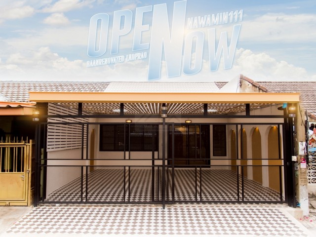 ขายทาวน์เฮ้าส์ 1 ชั้นครึ่ง 22.5 ตร.วา หมู่บ้านทอรุ้ง นวมินทร์ 111 รีโนเวทใหม่ทั้งหลัง สไตล์น่ารัก มีชั้นใต้หลังคา พร้อมครัวสวย